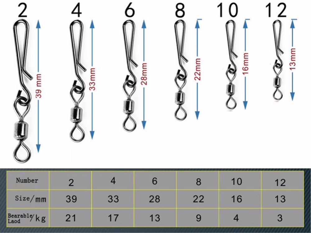 100PCS-2-4-6-8-10-Stainless-Steel-Fishing-Swivels-Interlock-Rolling-Swivel-With-Hooked-Snap-Fish-Hoo-32780027120