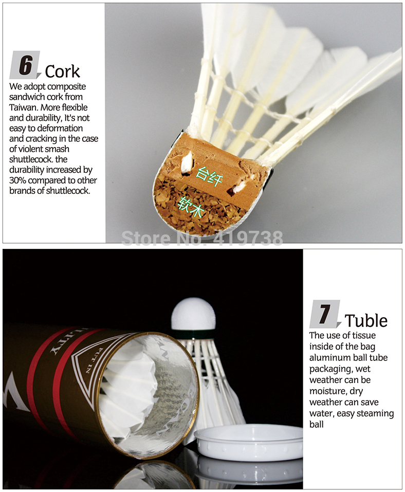 100original-WECAN-shuttlecock-Gold-wecan-class-A-duck-feather-shuttlecock--badminton-for-competition-32295668678