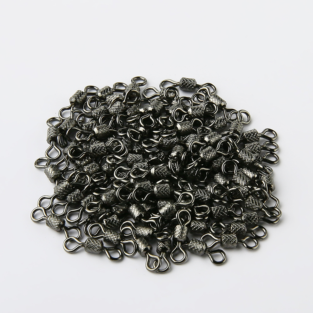 100pcs-Copper-Fishing-Connector-Swivels-Knurling-Ball-Bearing-Swivel-With-Safety-Snap-Solid-Rolling--32779359555