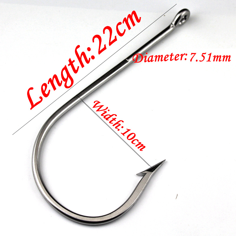 200-Large-Ocean-Ultra-Strong-Shark-Tuna-Hook-Big-Game-Stainless-Steel-Thick-Wire-Barbed-Ocean-Boat-S-32722572707