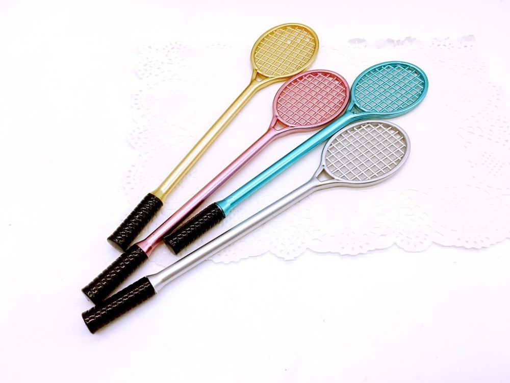 2016-1x-Badminton-racket-shape-creative-students-Gel-Ink-pen-038mm-office-stationery-learning-suppli-32745458853