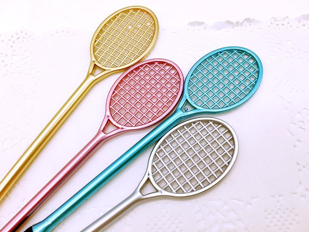 2016-1x-Badminton-racket-shape-creative-students-Gel-Ink-pen-038mm-office-stationery-learning-suppli-32745458853