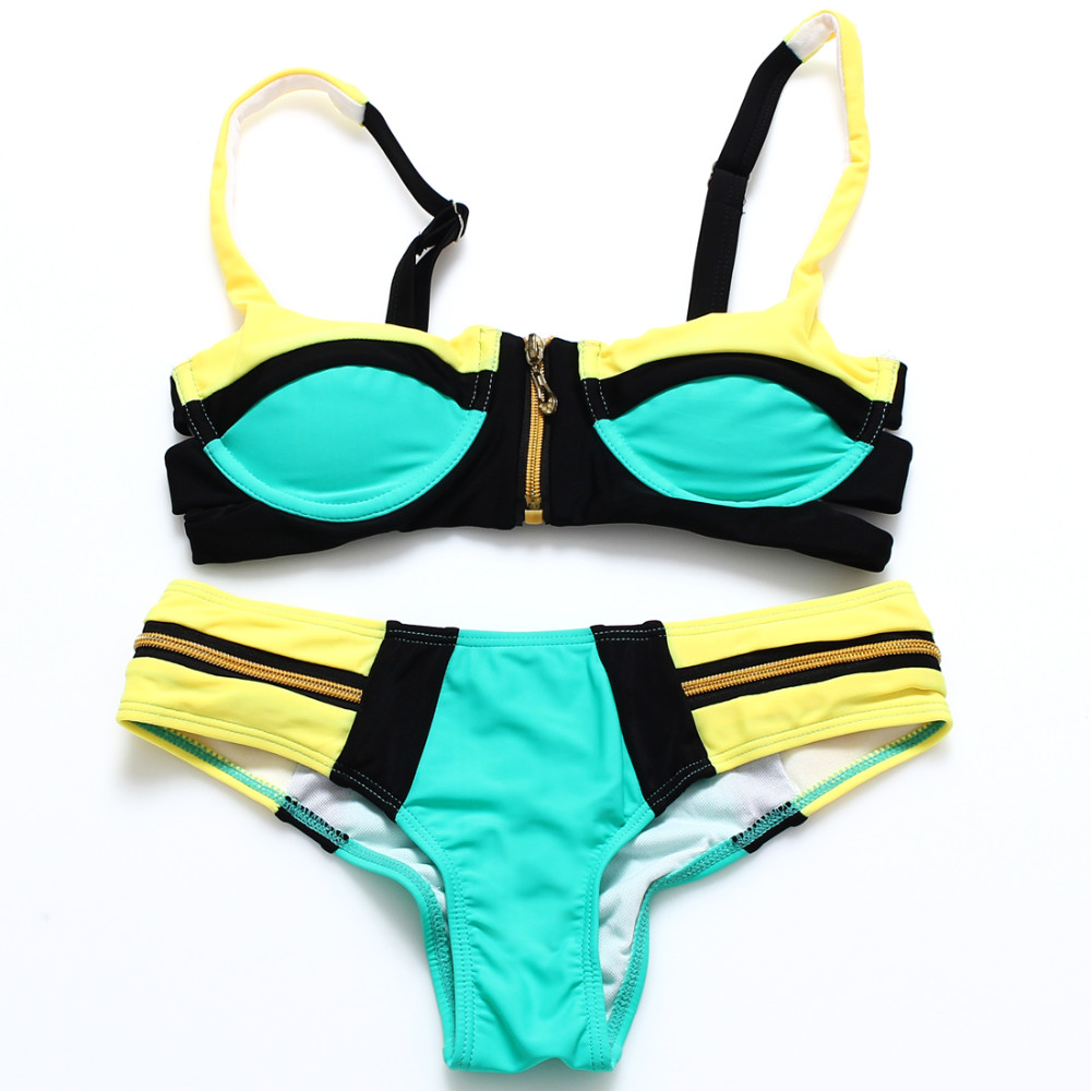2016-Bandage-top-Padded-Bikini-Women-Beach-Swimwear-Neon-Color-Block-Patchwork-Zipper-Swimsuit-Push--2043049614