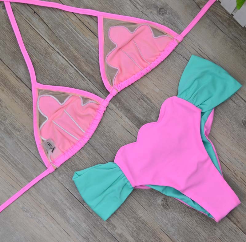 2016-Sexy-Sweet-Cameo-Shell-Bikini-patchwork-mesh-Shell-Swimsuit-Beach-Swimwear-Low-Waist-Strappy-Br-32466993343