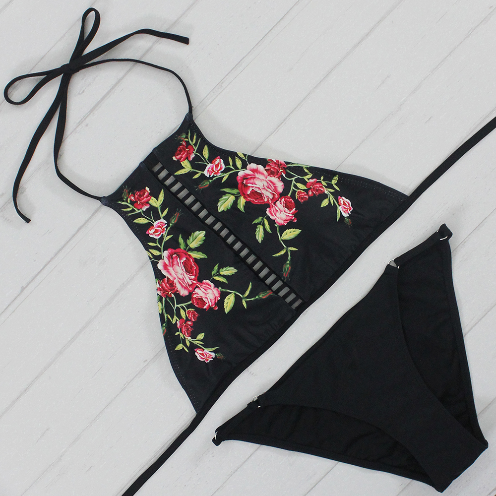 2017-New-High-Neck-Bikini-Women-Swimsuit-Swimwear-Bandage-Cut-Out-Brazilian-Bikini-Set-Print-Summer--32800027423