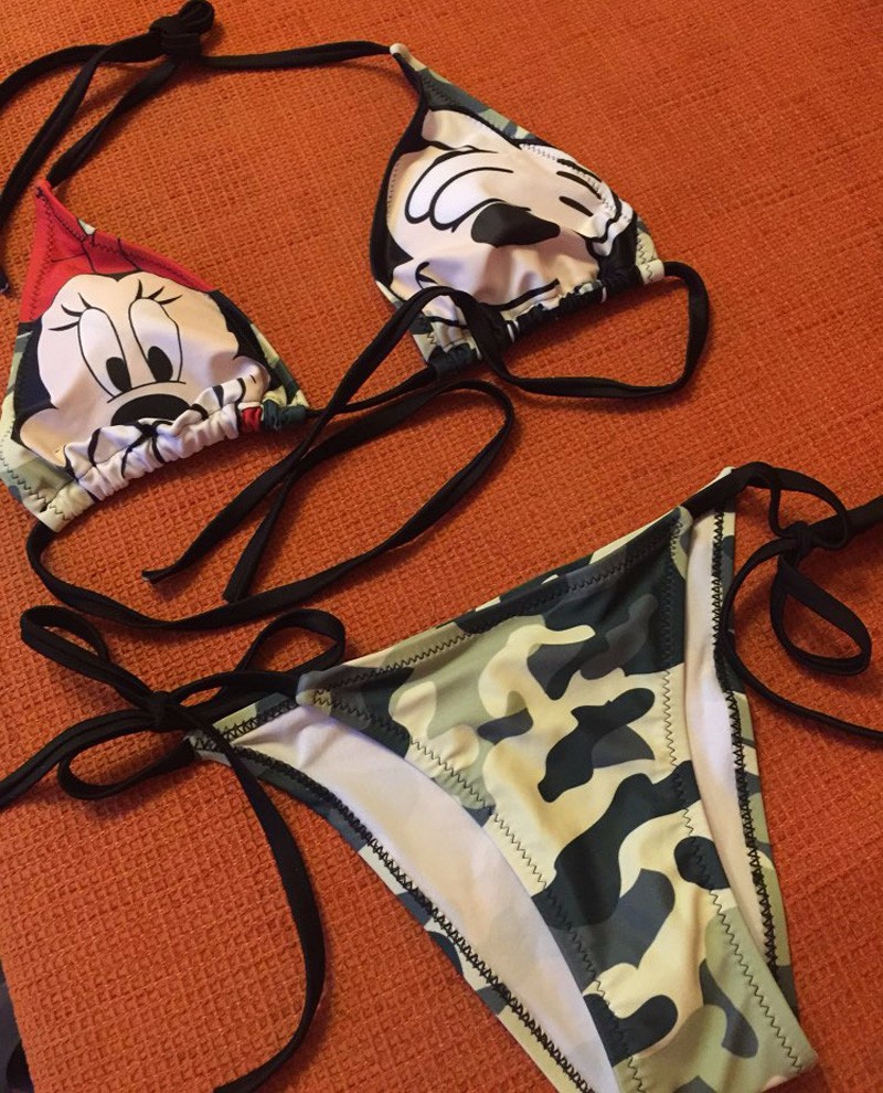 2017-Women39s-Mickey-Cartoon-Print-Sling-Thongs-Triangle-Bikinis-Set-Swimwear-Swimsuit-Summer-Beachw-32782242382