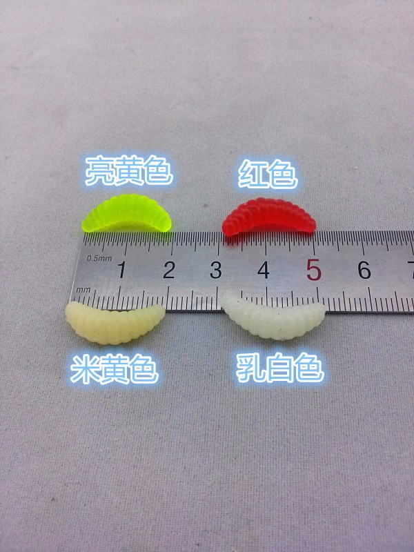 50PCS-2cm-04g-fishing-lure-maggot-Grub-Soft-Lure-Baits-smell-Worms-mixed-color-Fishing-Lures-Fishy-S-32405550911