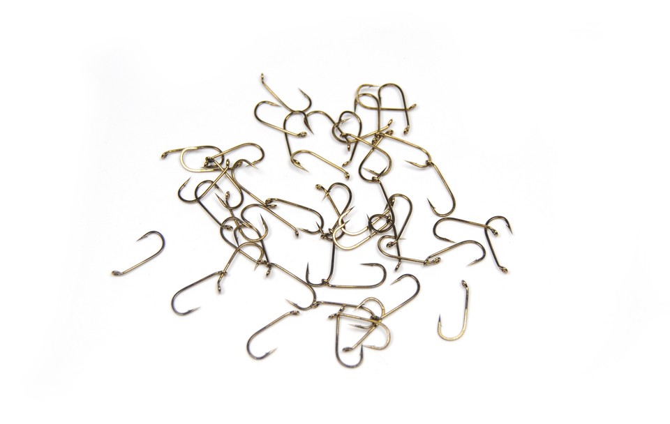 50PCS-Sharp-Fly-Tying-Round-Bend-Dry-Fly-Hook-Brass-Color-Size-12-14-16-18-20-Standard-32662812145