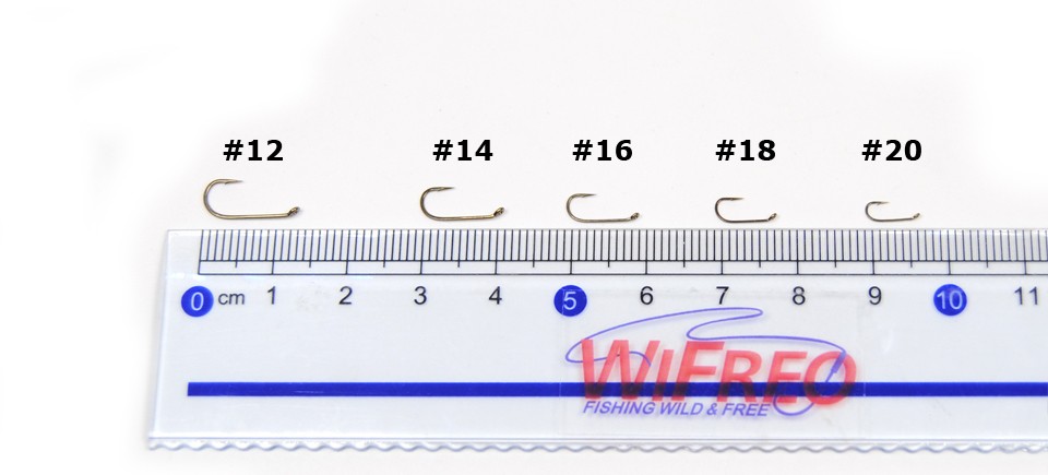 50PCS-Sharp-Fly-Tying-Round-Bend-Dry-Fly-Hook-Brass-Color-Size-12-14-16-18-20-Standard-32662812145