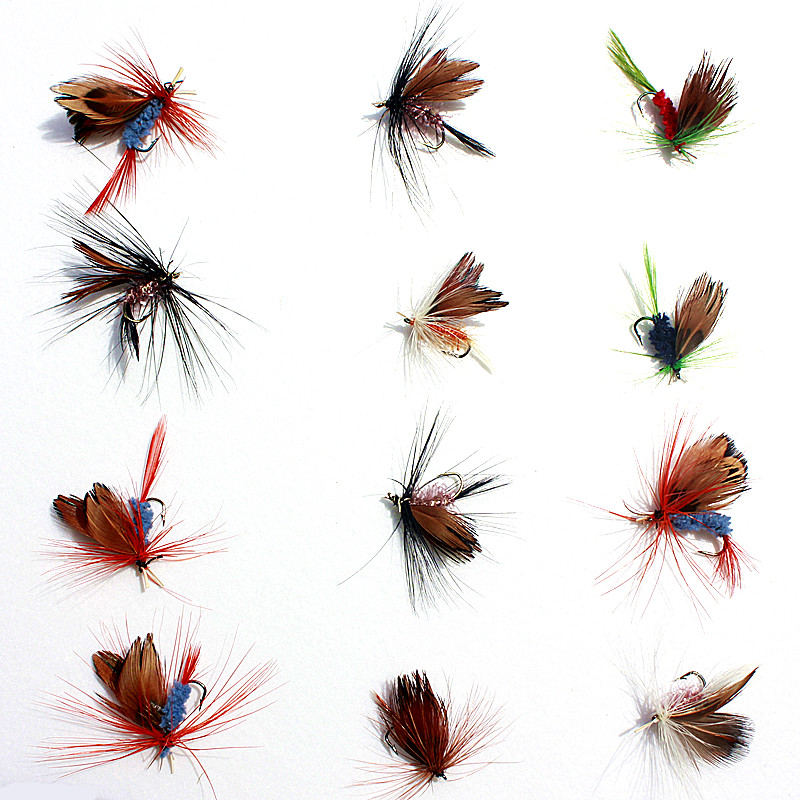 Attractive-36pcs-Insect-Fly-Fishing-Lure-Artificial-Fishing-Bait-Feather-Single-Treble-Hooks-Carp-Fi-32366726033
