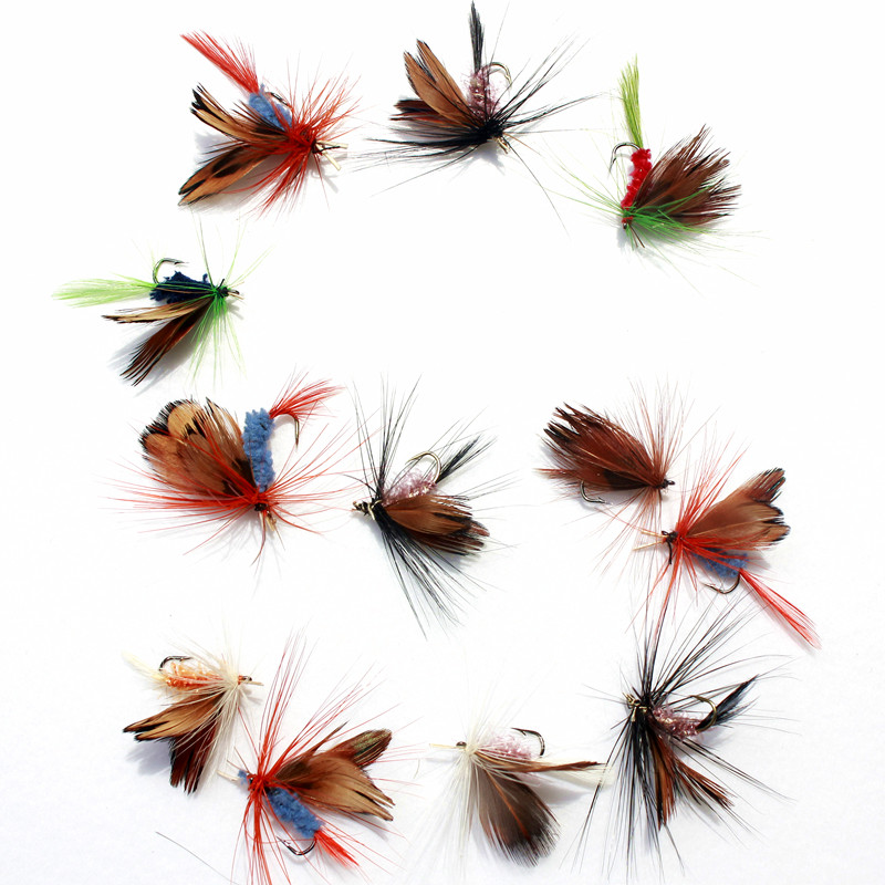 Attractive-60pcs-Lures-Fly-fishing-Hooks--Butterfly-Insects-Style-Salmon-Flies-Trout-Single-Dry-Fly--32682212614