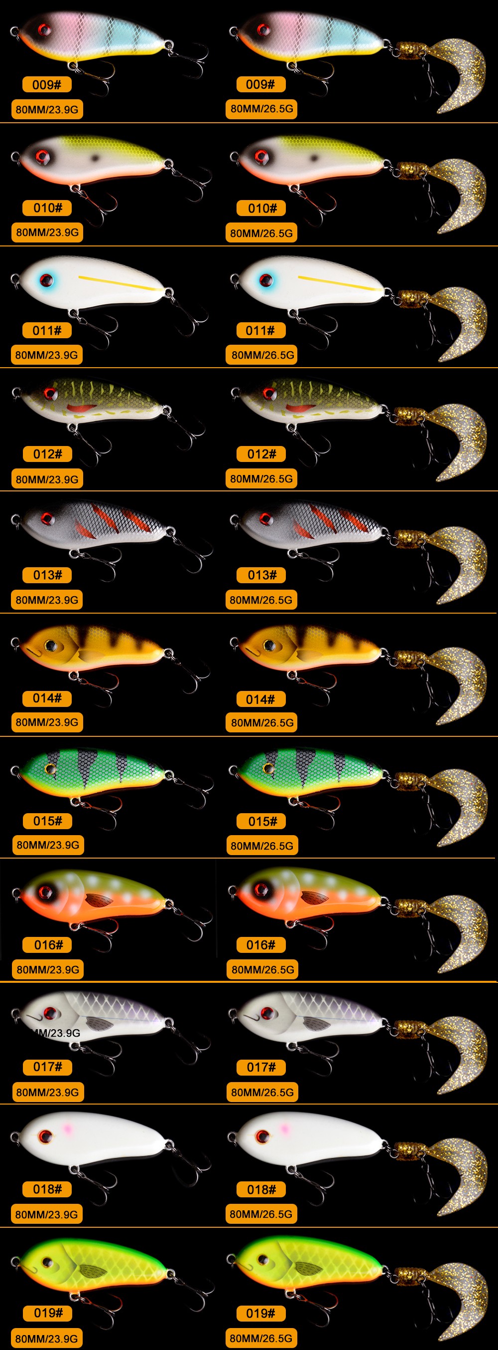 Free-Shipping-Fishing-tackle-wholesale-fishing-lure-Jerk-Bait-LITTLE-DARLING-80mm-265g-With-Soft-tai-32766648227