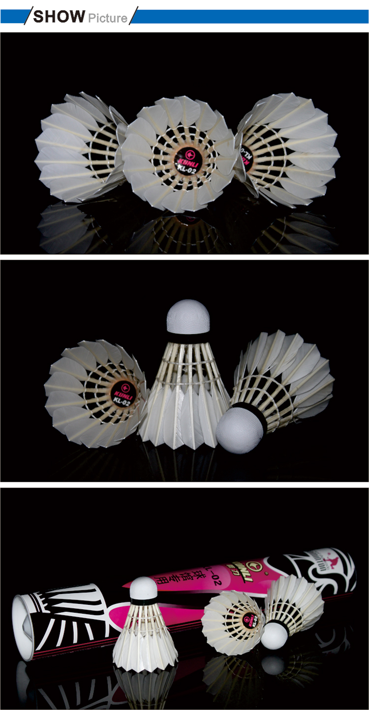 Free-Shipping-Kunli-Badminton-shuttlecocks-KL-02-best-grade-water-duck-feather-shuttlecocks-for-Tour-32213023110