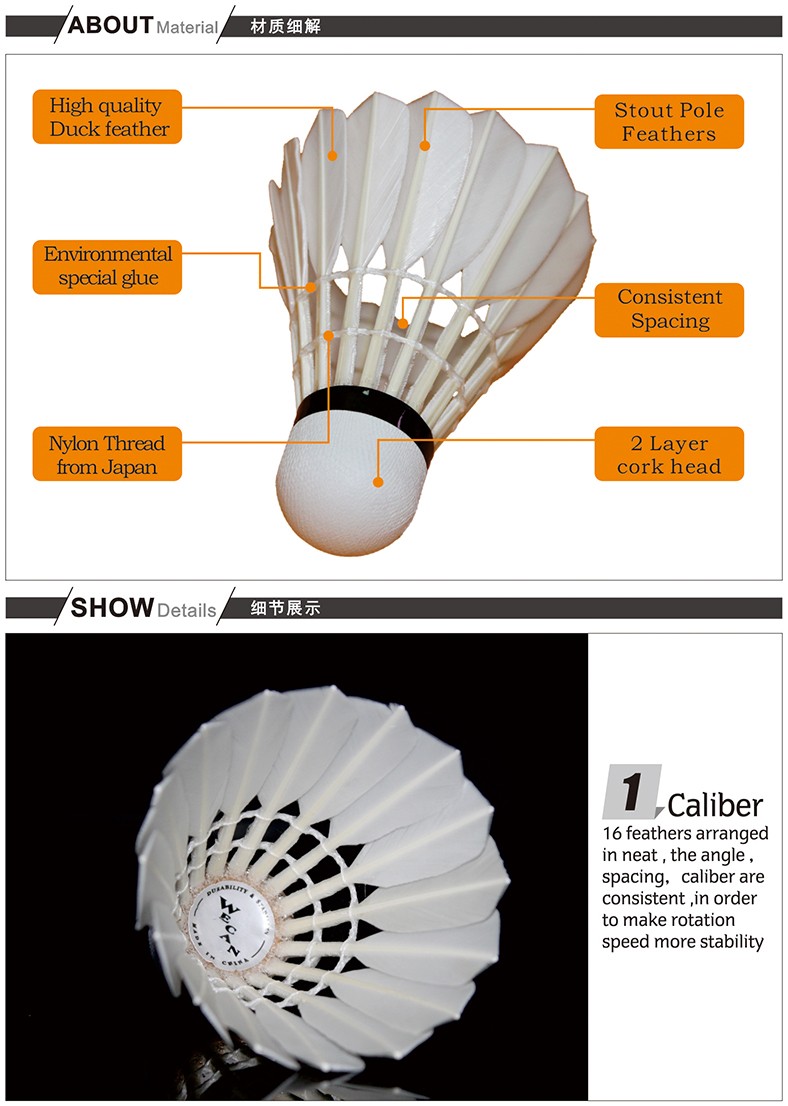 Free-shipping-Original-WECAN-badminton-shuttlecock-SEIVER-Feather-Shuttlecock-Best-grade-duck-feathe-32570450092