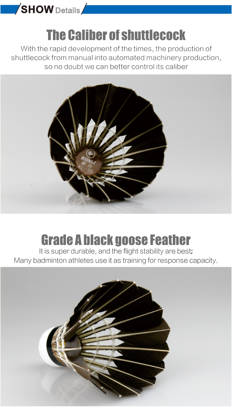 Free-shipping-original-Kunli-Badminton-shuttlecocks-KL-08-Top-grade-black-goose-feather-shuttlecocks-32212897175