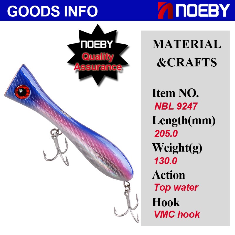NOEBY-Fishing-Lures-205mm-130g-Popper-Top-Water-Leurre-Dur-De-Peche-Brochet-Nonnep-Isca-Pesca-Carp-H-32577775031