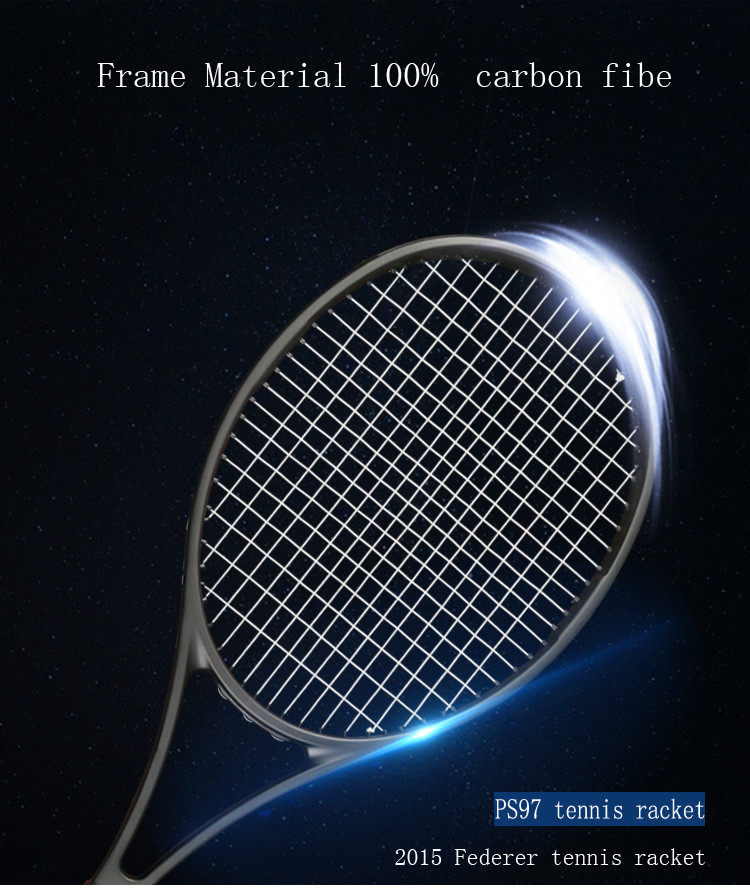 PS97BlackRacquetEquippedwithBagRogerFedererTennisRacketFoamedhandleFoamedhandglue100CarbonFibreMaterialFrame-32776004318