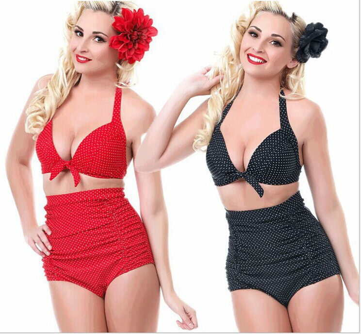 UMLIFE-Sexy-High-Waist-Swimsuit-Women-Retro-Vintage-Pinup-Rockabilly-Swimwear-Push-Up-Bikini-Set-Bat-32800395048