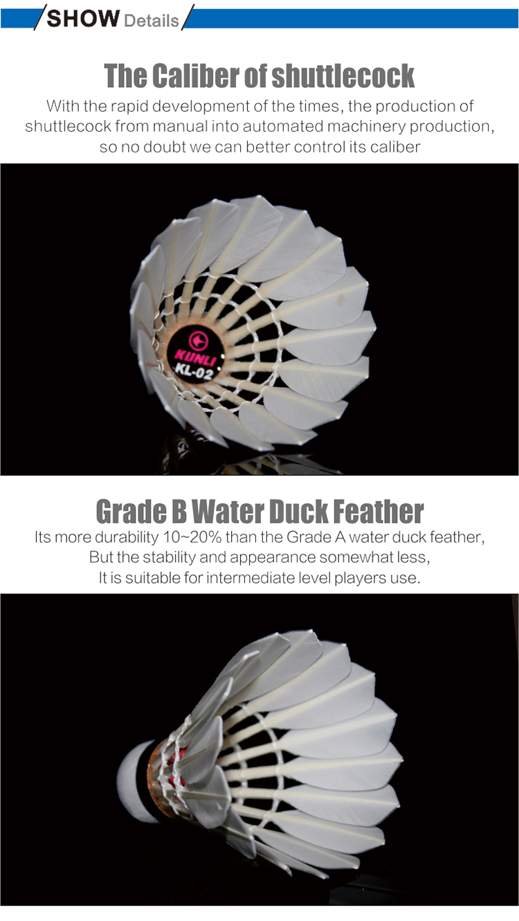 promotionhot-sale--KUNLI-02--duck-feather-badminton-Shuttlecock-for-professional-training-5-dozenslo-941213261