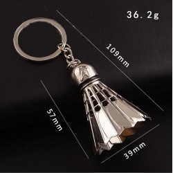1 PC 109*39mm High Quality Alloy Large Creative 3D Badminton Keychains Shuttlecock Key Rings Sports Key Chains Girl Friend Gift