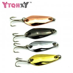 1pc 3.5cm 3.7g metal Lure Exported to USA Market fishing bait spoon lures fishing lure Gold silver color fishing tackle YE-67