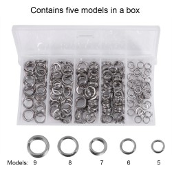 200PCS Heavy Duty Stainless Steel Fishing Split Rings Lure Solid Ring Loop For Blank Crank Bait Connectors Tackle Tool Kit