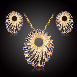 Austrian Crystal jewelry sets for women party fashion gold color rhinestone charm pendant necklace earrings set indian bijoux