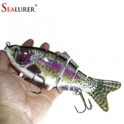 New Artificial Bait Big Fishing Lure 6 Segment Swimbait Crankbait Hard Bait Slow 110g 20cm Fish hooks size