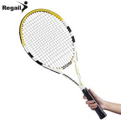 REGAIL Carbon Aluminum Alloy Frame Tennis Racket Regular Grade Unisex Tennis Racket Cellosilk Thread 2 Colors