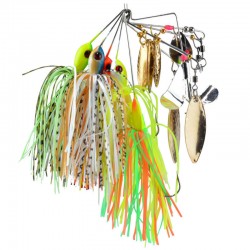 SEALURER Brand Spinner Bait with 2 blades Rubber Jig 5pcs/lot  Fishing Lure Spoon for Lake River Lead Head Pike Lures