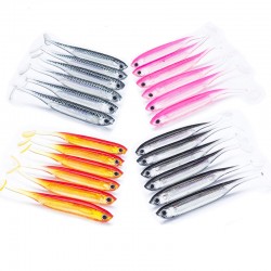 SEALURER fishing Lure 12-24pcs Soft Lure 2.2g/7.5cm for Fishing Shad Fishing Worm Swimbait Jig Head Soft Lure Fly Fishing Bait 